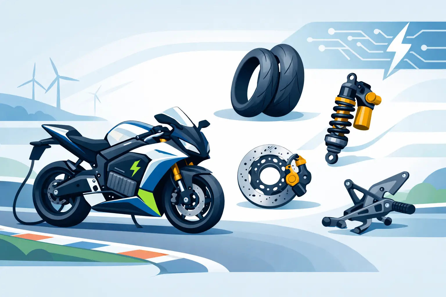 Electric Motorcycle Track Performance Parts