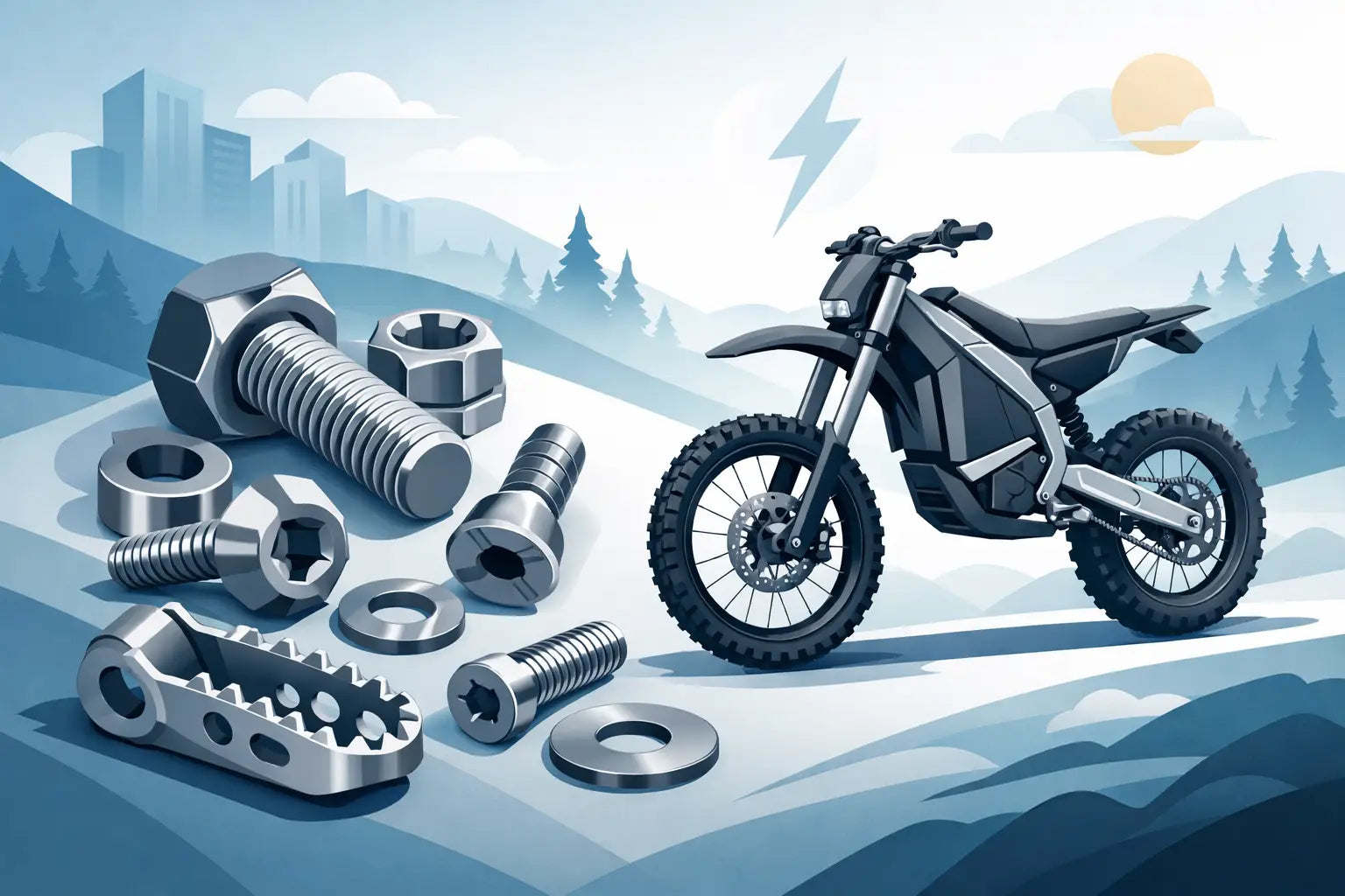 Titanium Hardware for E-Moto Builds That Get Ridden